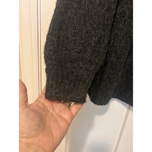 Vintage Wool Blend Heather Gray Cardigan 2 Pocket One Button Women’s Size Large - Picture 4 of 4